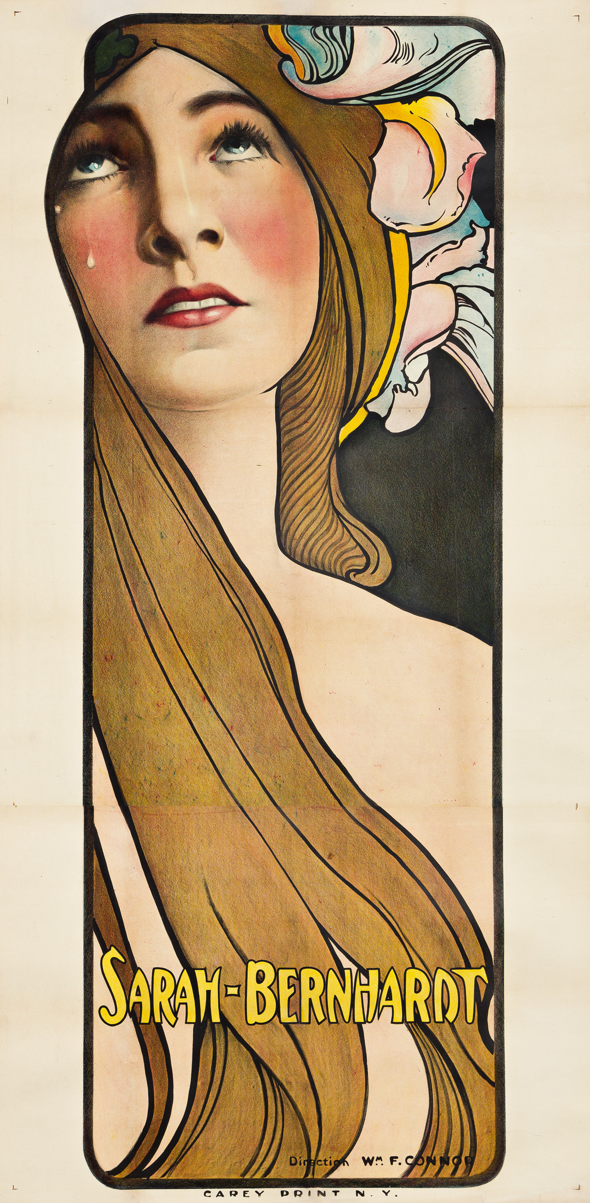 DAPRÈS ALPHONSE MUCHA (1860-1939).  SARAH - BERNHARDT. Circa 1914. 82x40½ inches, 208¼x102¾ cm. Carey Print, New York.
